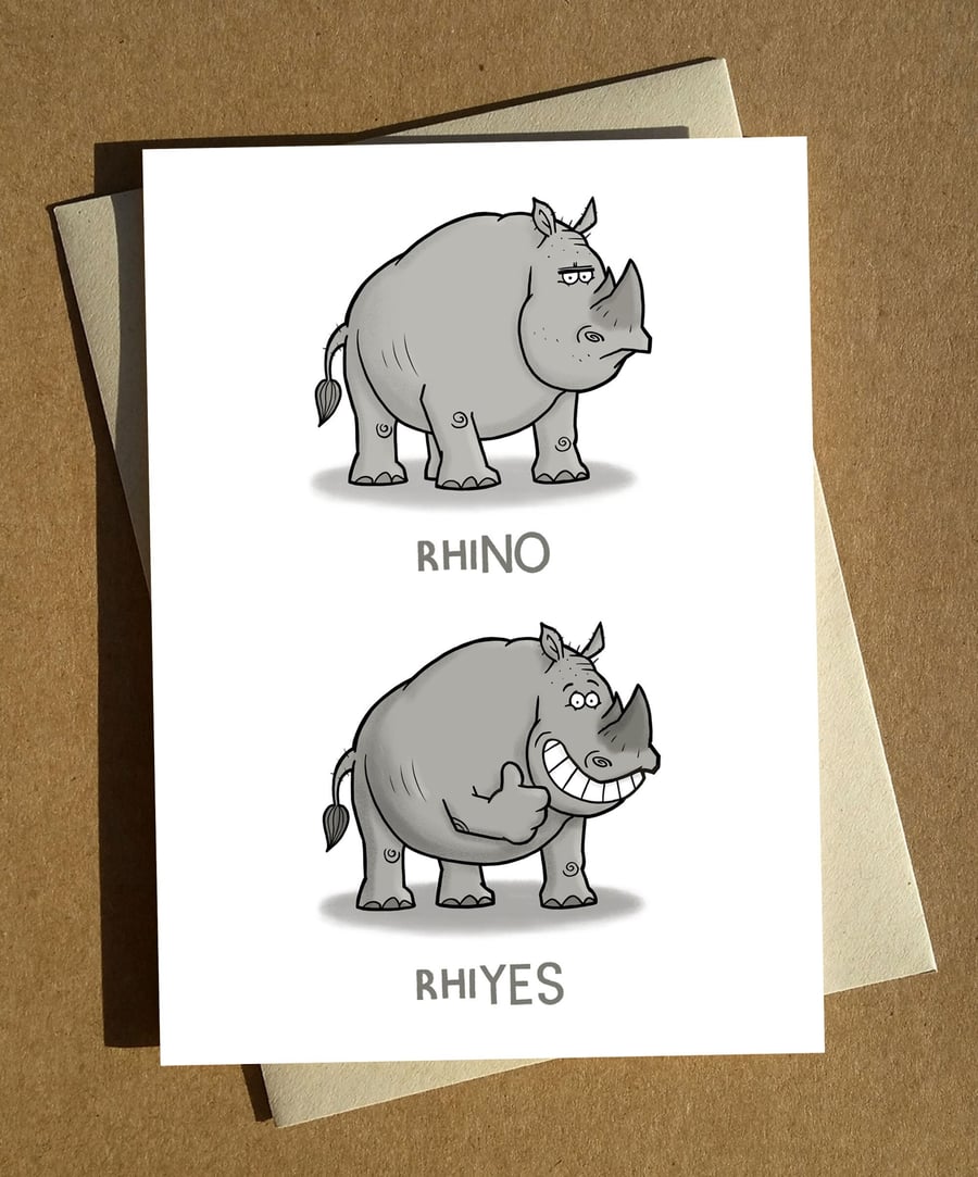 Rhino Pun Birthday Greeting Card A6