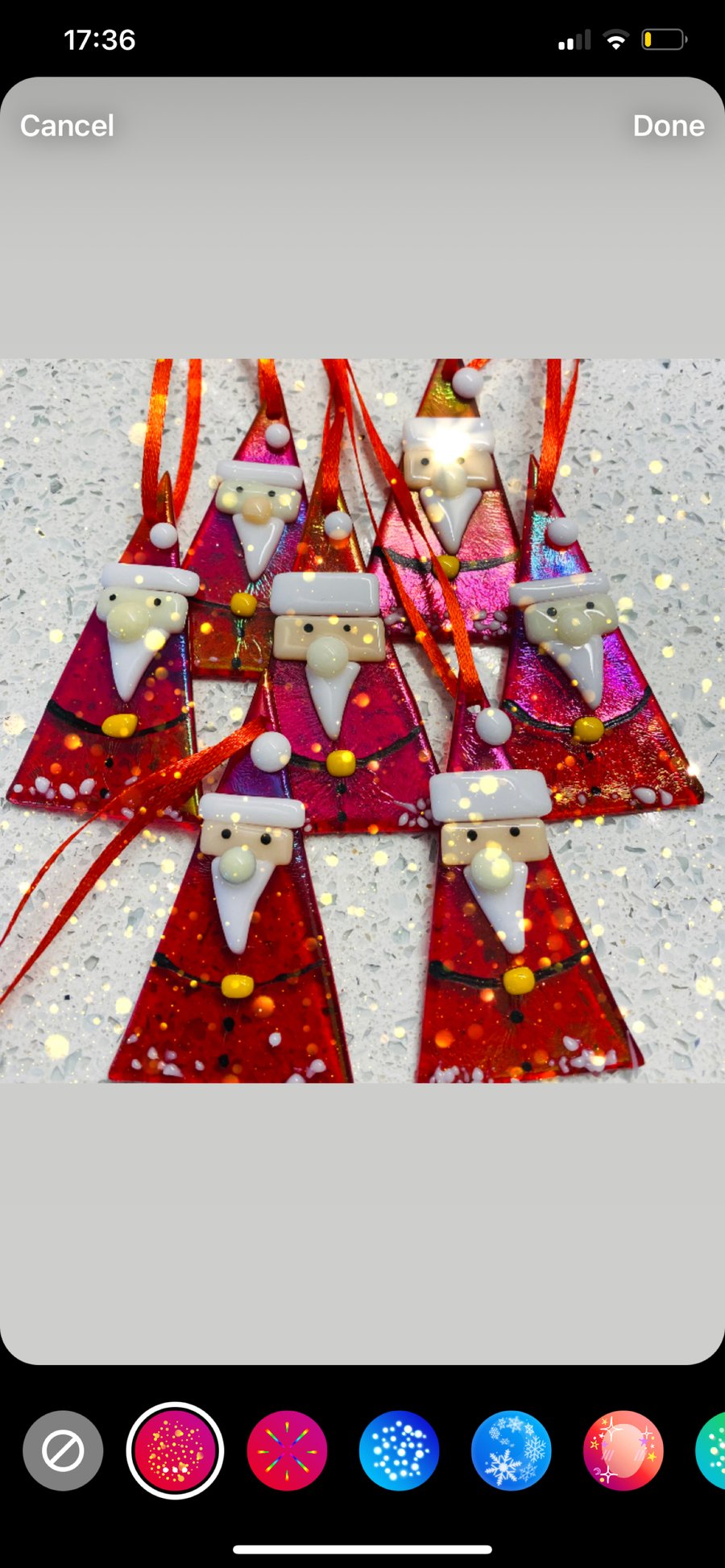 Cute fused glass santas - Christmas decoration