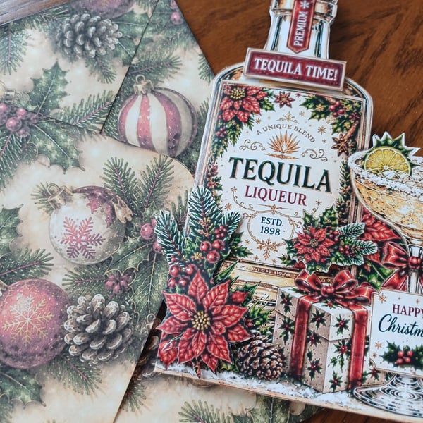 Christmas Tipple card for the Tequila over