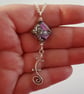 Brecciated Mookaite Necklace - Lilac Gemstone and Gecko Pendant - Image 2