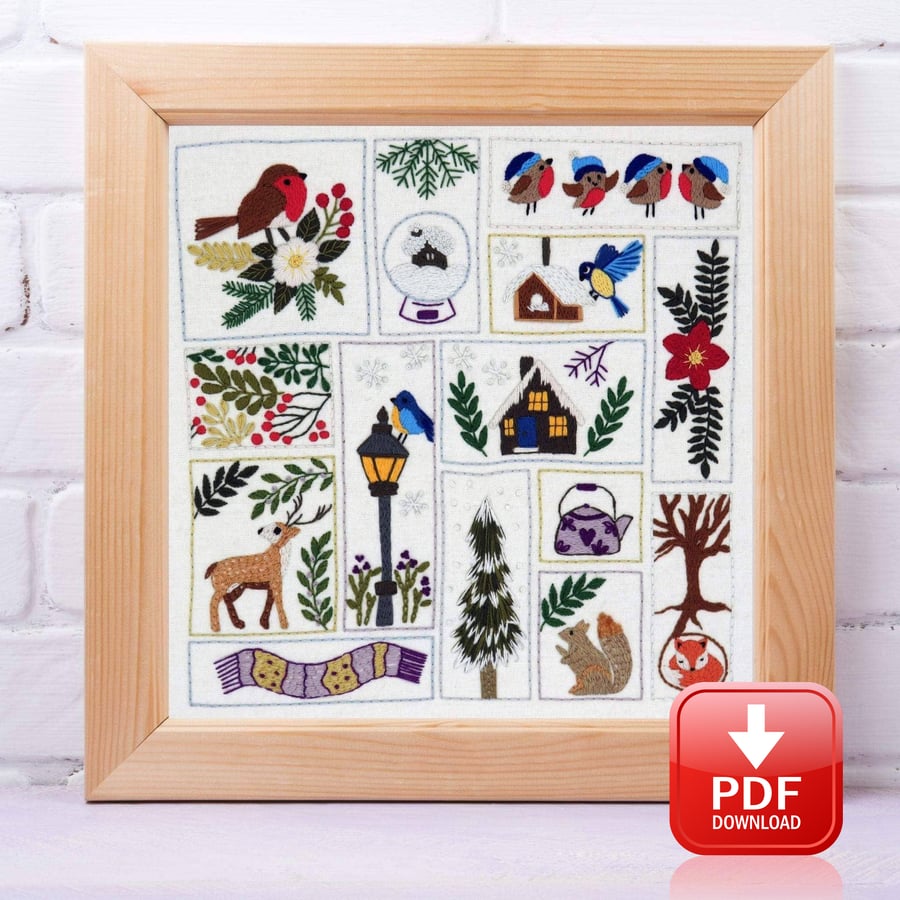 Winter Splendour Hand Embroidery PDF Pattern