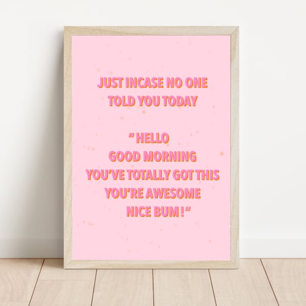 Positivity Print, Funny Wall Art, Typography Wall Art, Funny Gifts.