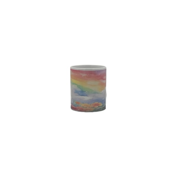 Rainbow Sky & Flower Meadow Mug