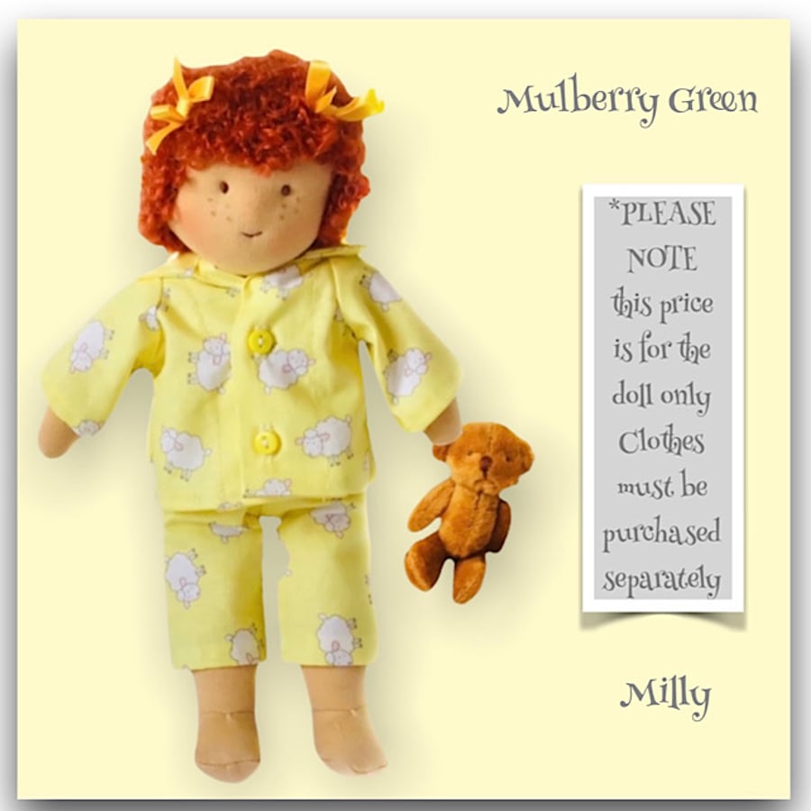 Milly Mason - a handcrafted Mulberry Green doll