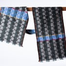 Lush lambswool scarf - flint offset blocks