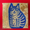 Happy Tabby mini canvas painting