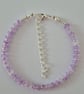 Pale Purple Frosted Glass Rondelle Bead Bracelet  - Image 1