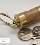 Handcrafted Reclaimed Oak & Eley 12Bore Cartridge Keyring Recycled Brass Detail - Image 9