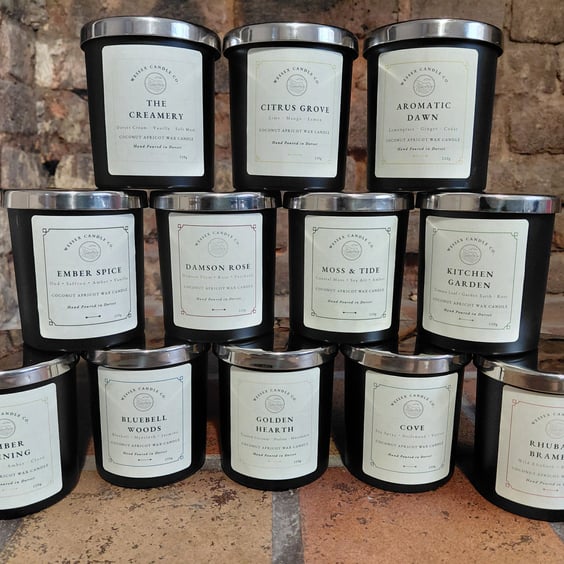 Choose Your Scent - Luxury Wooden Wick Candle - Coconut Apricot Wax - Vegan