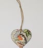 Robin Christmas decoration, clay hanging tree decoration, window decoration  - Image 2