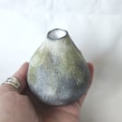 Small Clay Teardrop Bud Vase, Solace Vessel, Wabi Sabi Pottery, Minimalist Decor