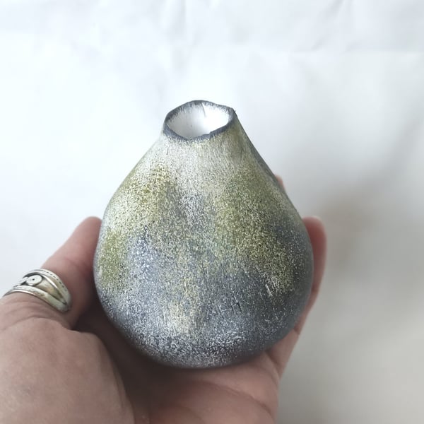Small Clay Teardrop Bud Vase, Solace Vessel, Wabi Sabi Pottery, Minimalist Decor