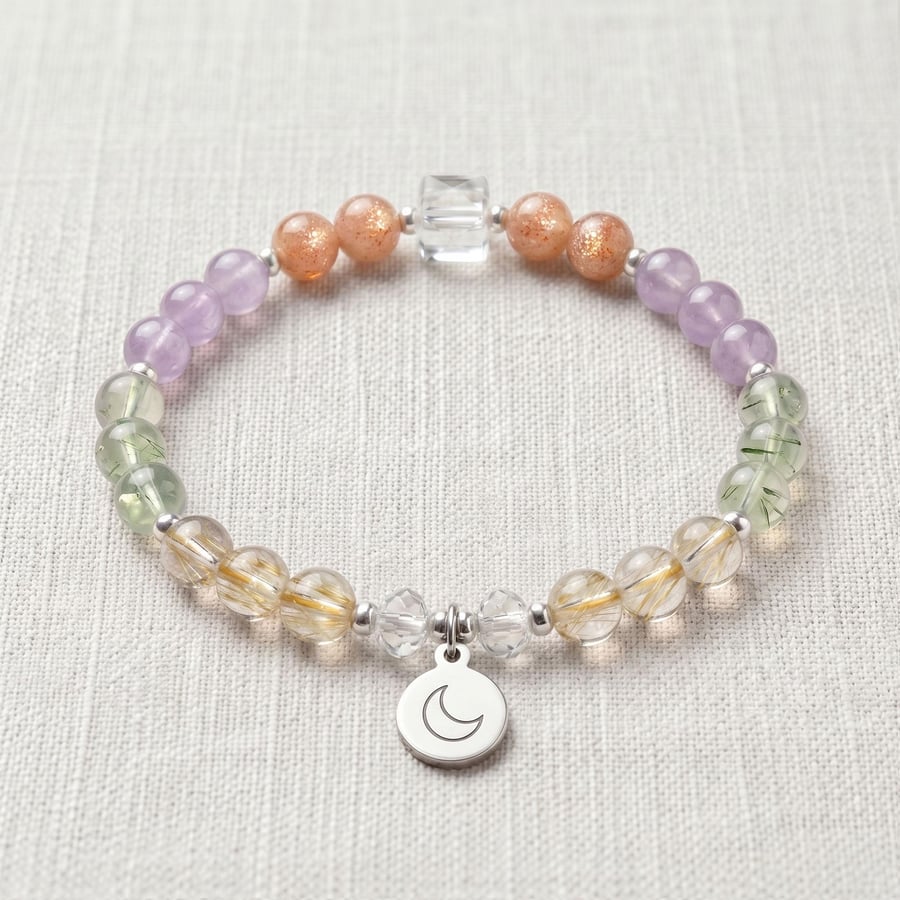 Confidence & Self Esteem Crystal Bracelet, Personalised Engraved Gift