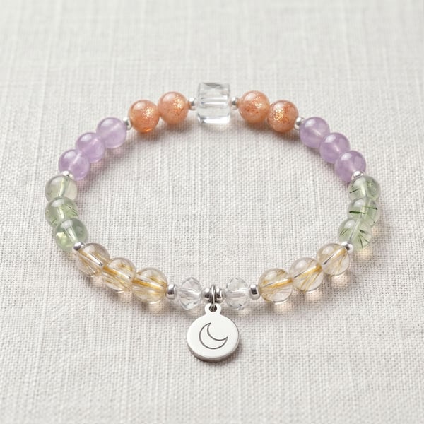 Confidence & Self Esteem Crystal Bracelet, Personalised Engraved Gift