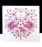 Valentine's Day Pink Love Birds - Handmade Card - Image 1