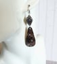 Earrings, Sterling Silver and Copper Droppers with Sodalite Gemstones - Image 5