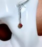 Silver Paperclip Chain Bead Earrings. - Image 2