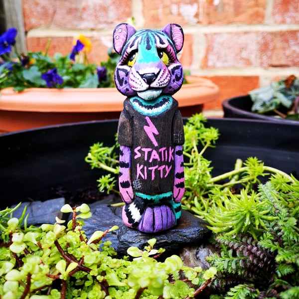 Tegan the Tiger wood carving