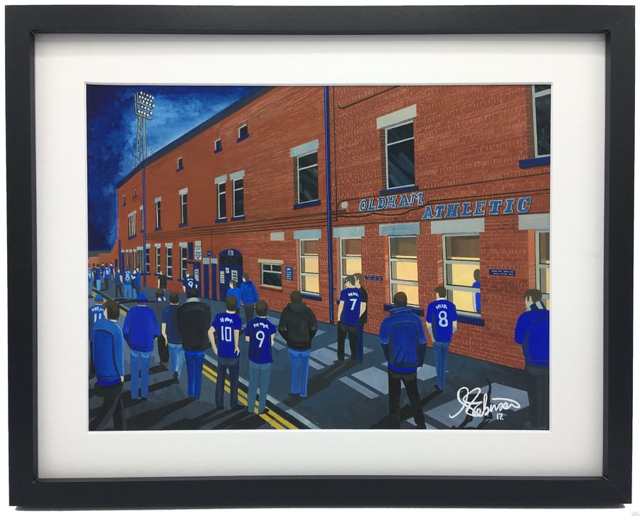 Oldham. Framed & Unframed Art Print Athletic Football FC Stadium Gift