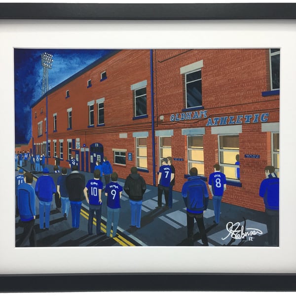 Oldham. Framed & Unframed Art Print Athletic Football FC Stadium Gift