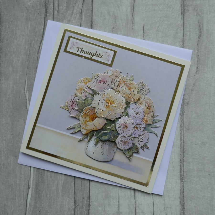 Flourishing Florals - Decoupage Sympathy or Thinking of You Card