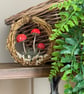 Spun Cotton Mushrooms in Grapevine Hoop Red - Image 2