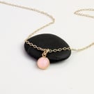 Gold Recycled 9 carat Gold Pink Opal Necklace