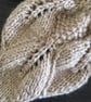Leaves & Cables  Cross Over Scarf in Fawn - Image 2
