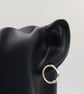 Sterling Silver Organic Circle Stud Earrings - Molten Textured Minimalist Studs - Image 9