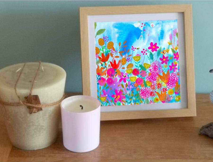 Angel Floral Print by Nina Martell - Angels Watch Over Us