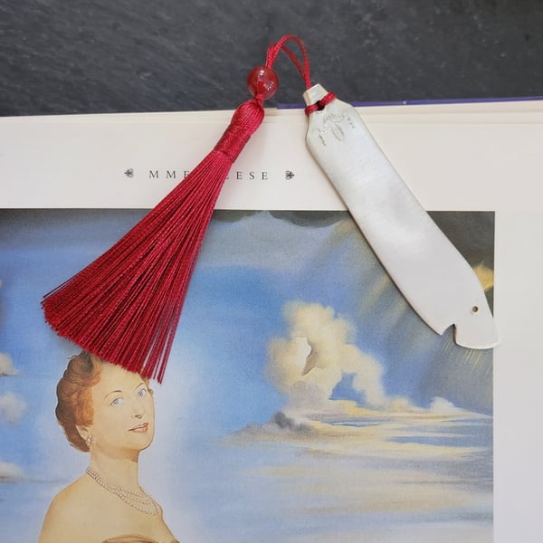 Shark bookmark upcycled from vintage fish knife - version 1