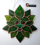 Stained Glass Green Man Suncatcher - handmade in Hampshire