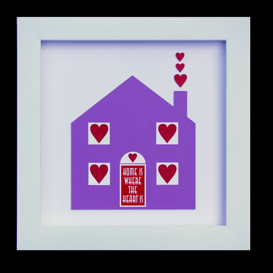 6 - HOME IS WHERE THE HEART IS PAPER SCULPTURE WITH MATCHING VALENTINE CARTD