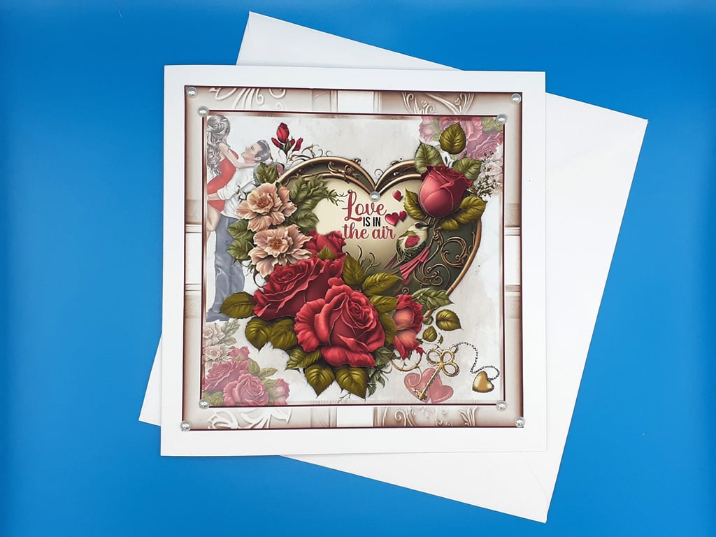 Wedding Anniversary, Wedding Day Card, Large, Decoupage