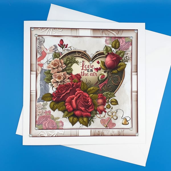 Wedding Anniversary, Wedding Day Card, Large, Decoupage