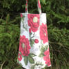 Second - vintage shopper bag made from 1970s floral curtains - free postage