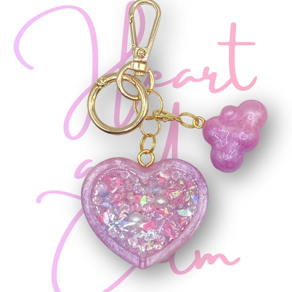 Handmade Shaker Keychain - 'Heart of Calm' with Detachable Cloud Pendant