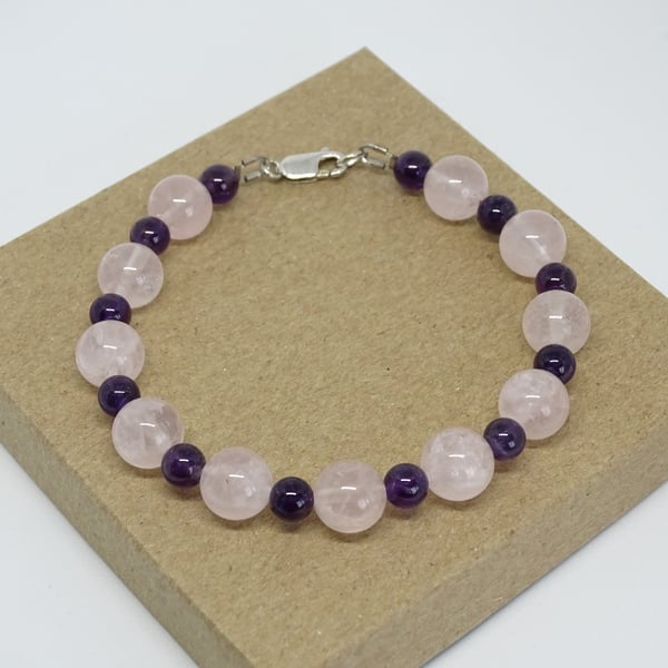 Rose Quartz & Amethyst Bracelet