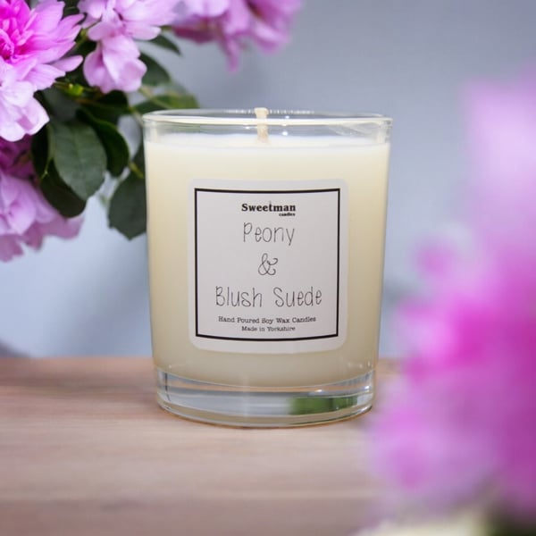 Peony & Blush Suede Candle Medium