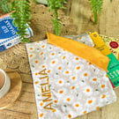 Personalised Daisy Bible Cover, Floral Book Sleeve, Custom Name Book Lovers Gift