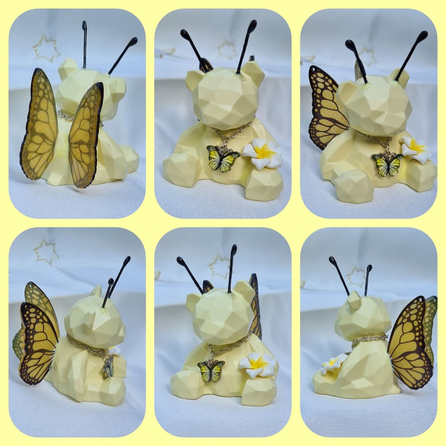 Primrose - Flutter-Bear Resin Ornament - Yellow