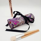 Purple makeup wrap with 12 pockets. Free UK delivery. 
