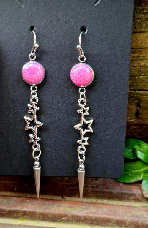 Alternative goddess earrings spike stars gothic emo punk alternative 
