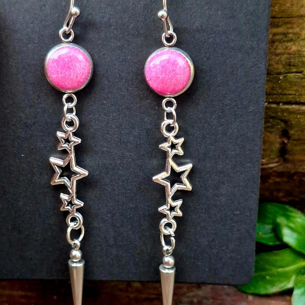 Alternative goddess earrings spike stars gothic emo punk alternative 