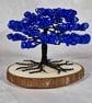 Small Wire Tree with Blue Foliage on a Wooden Base - Image 6