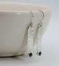 Sterling Silver Drop Earrings with Iolite Gemstone Setting - Image 3
