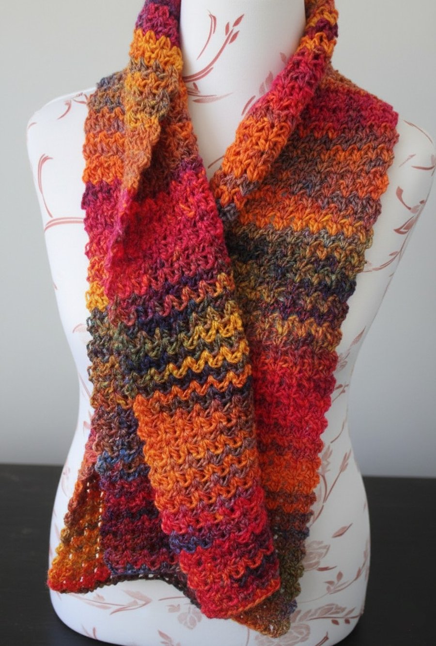 Vibrant Scarf - Handmade Crocheted Scarf - Indoor Scarf - High Quality scarf