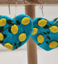 Lemon pattern heart hoop earrings - Image 3