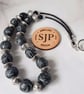 Handmade jewellery, black and silver statement necklace - Image 3