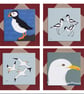 Coastal bird greetings cards - pack of 4 - Image 1